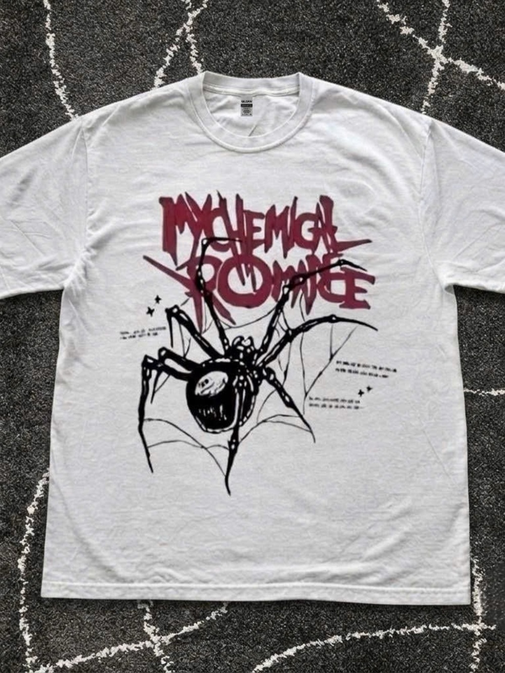 My Chemical Romance Band Logo and Black Spider Art Graphic T-Shirt